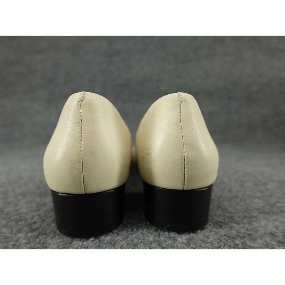 Louise et Cie Lo-Brianna Pumps Womens 8M Pale White Leather Block Heel‎ Buckle